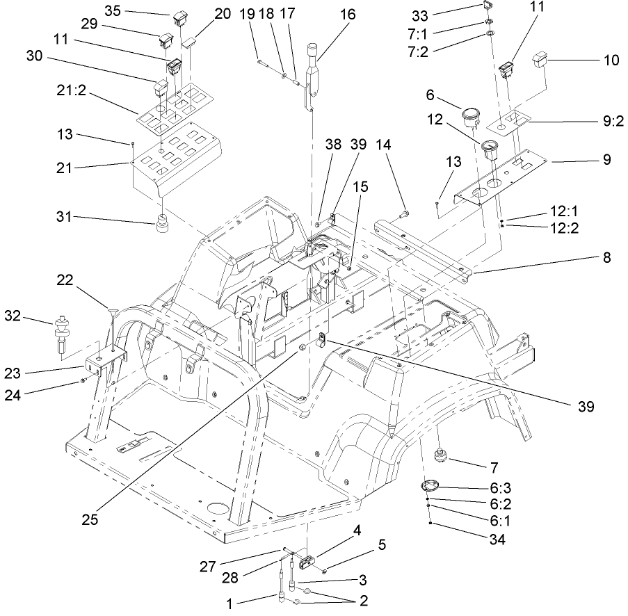 Parking Brake and Console Assembly