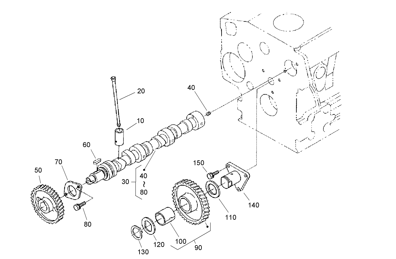 Camshaft and Idle Gear Shaft Assembly