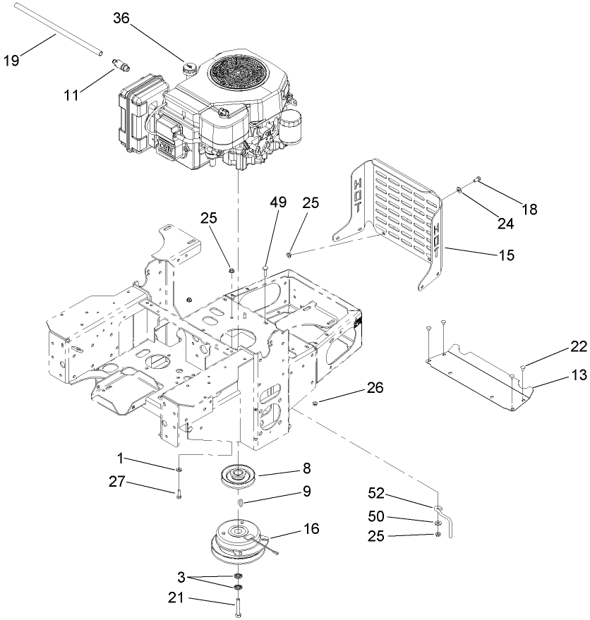 Engine and Clutch Assembly