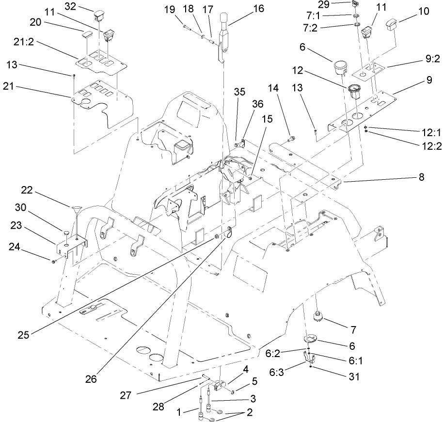 Parking Brake and Console Assembly