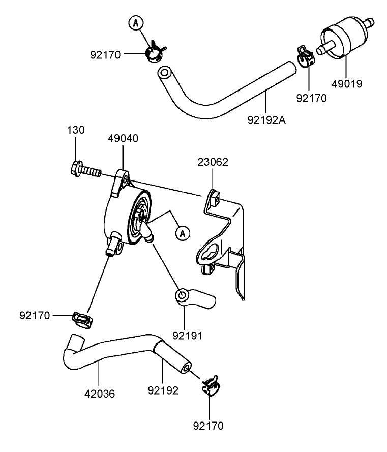 Fuel Tank and Fuel Valve Assembly Kawasaki FH580V-CS13-R