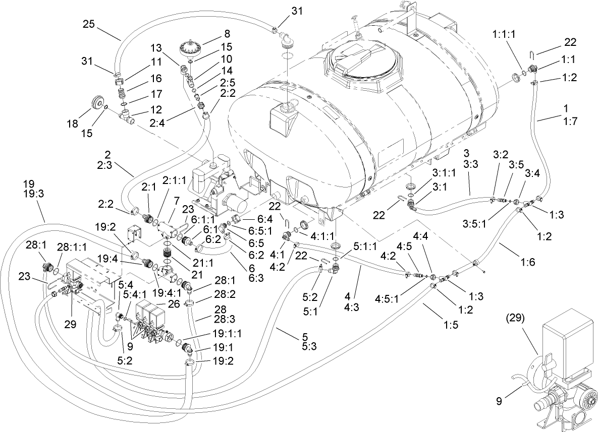 Internal Sprayer Component Assembly No. 1