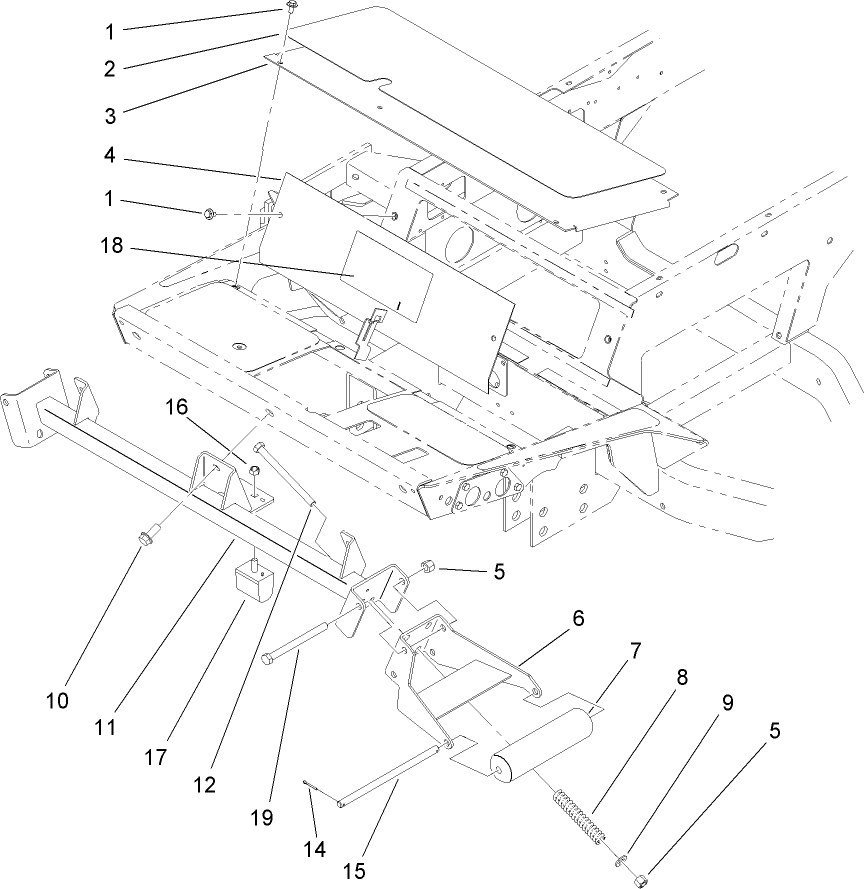 Roller Support and Access Panel Assembly