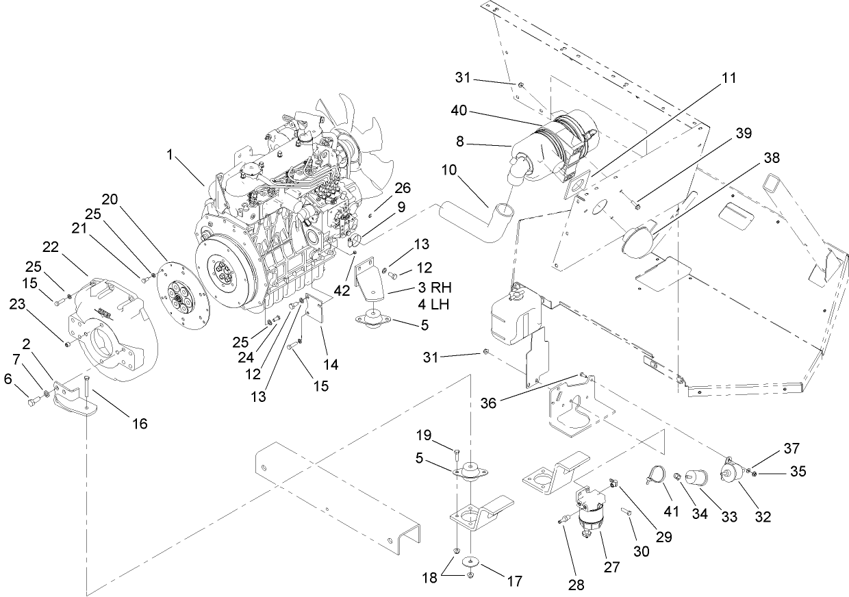 Engine and Air Cleaner Assembly