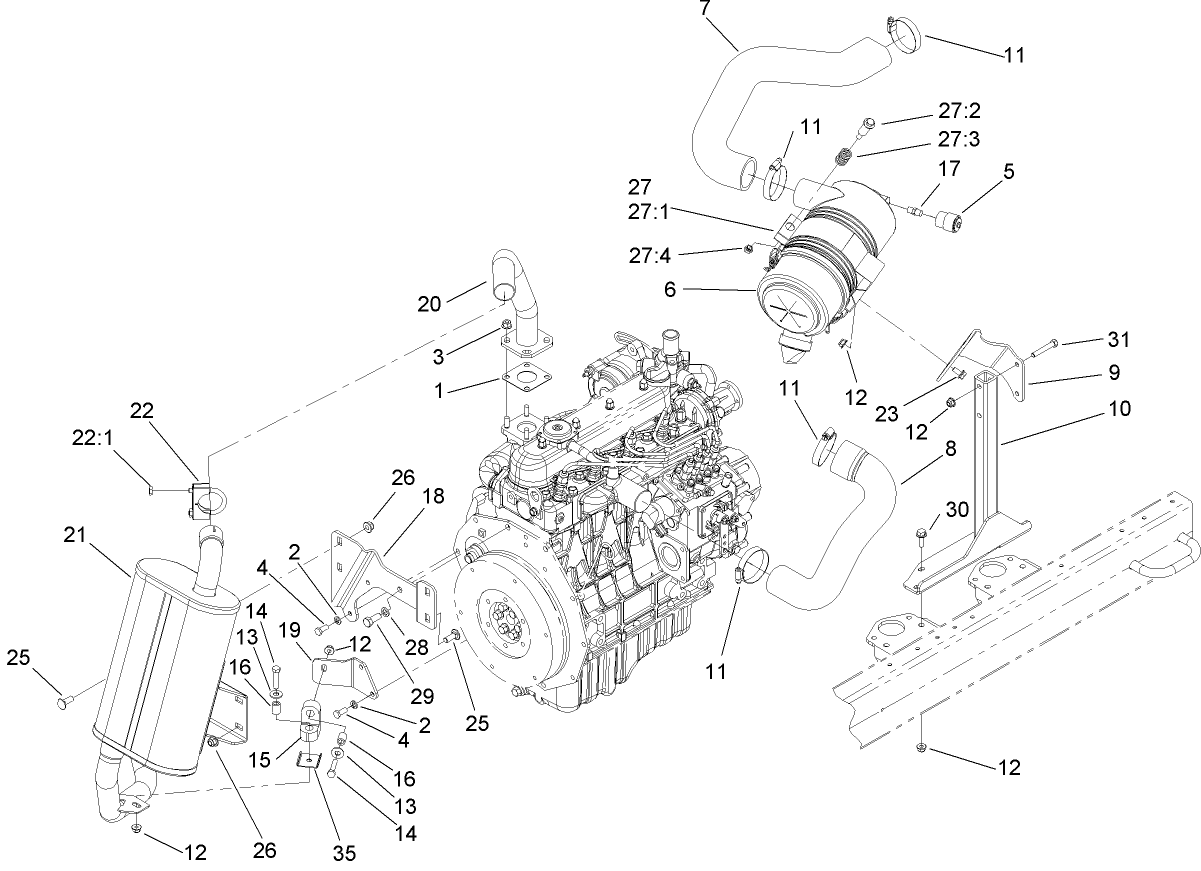 Engine Intake and Exhaust Assembly