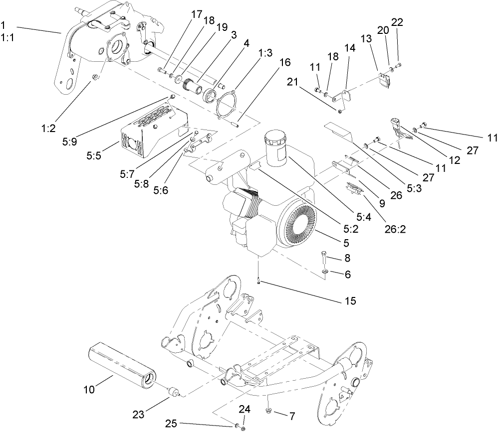 Gearbox and Engine Assembly