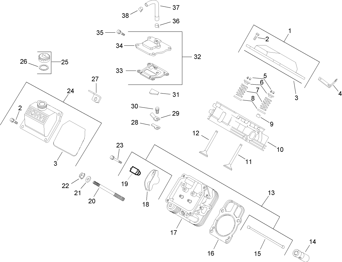 Head / Valve / Breather Assembly  Kohler CH740 0075