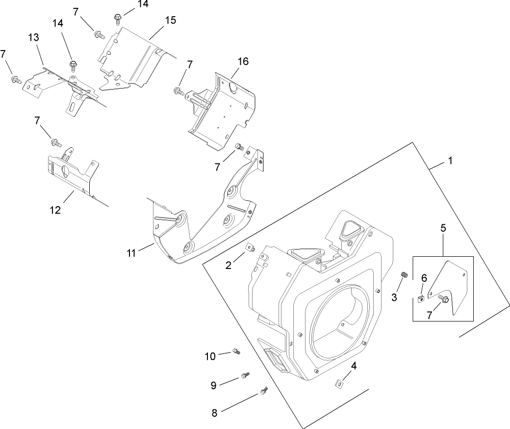Blower Housing and Baffle Assembly  Kohler CH740 0075