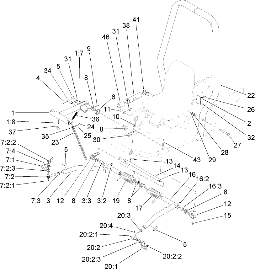 Push Arm and Roll-Over Protection System Assembly