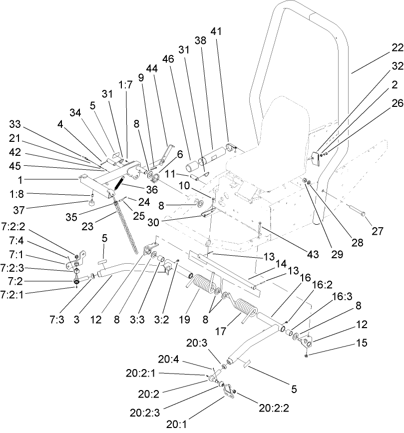 Push Arm and Roll-Over Protection System Assembly