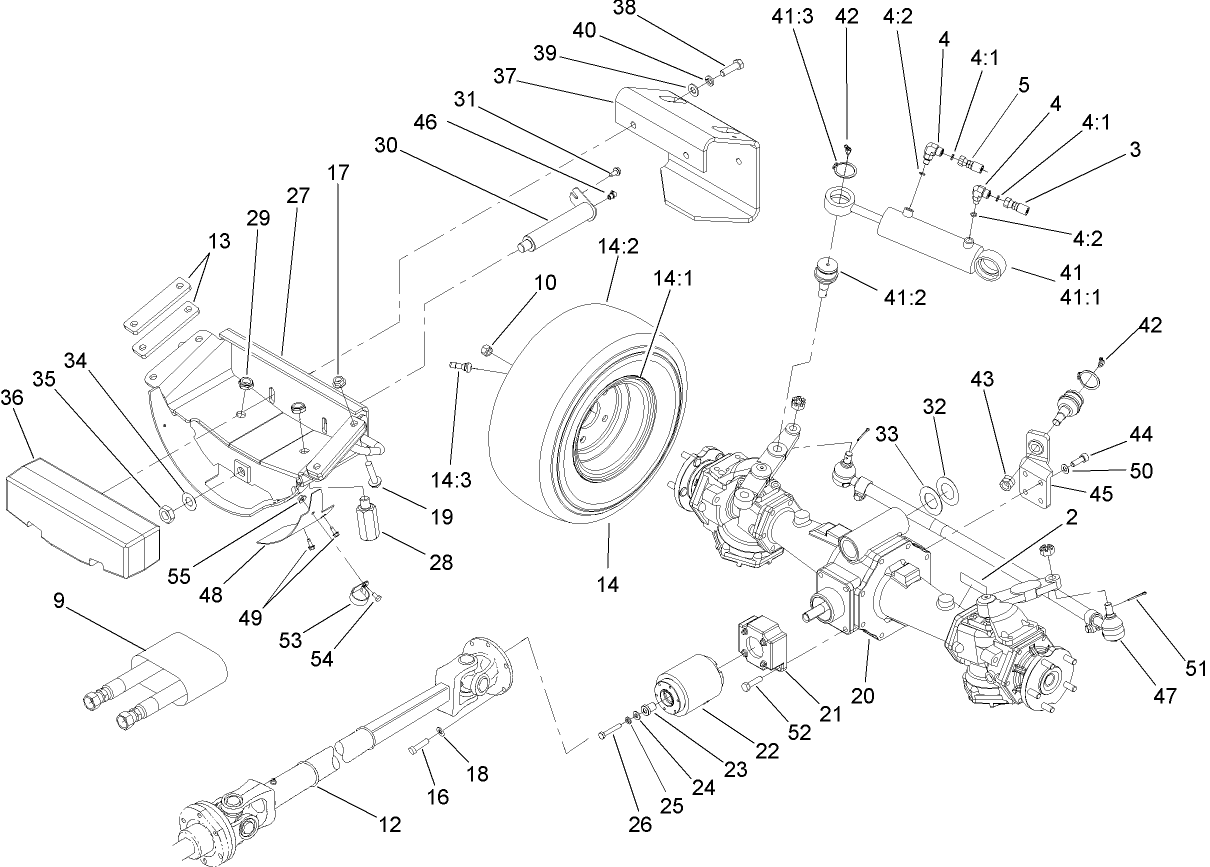 4 Wheel Drive Rear Axle Assembly