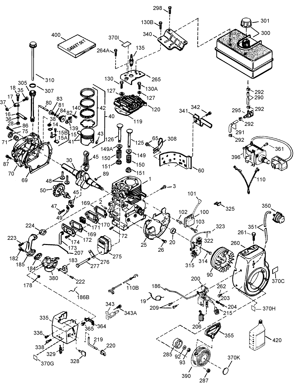 Engine Assembly No. 1 Tecumseh LH318SA-156563H