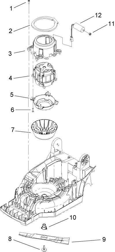 Motor and Blade Assembly
