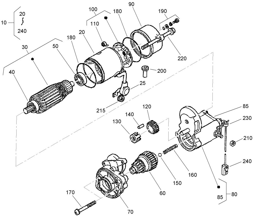 Starter (Component Part) Assembly No. 98-9705