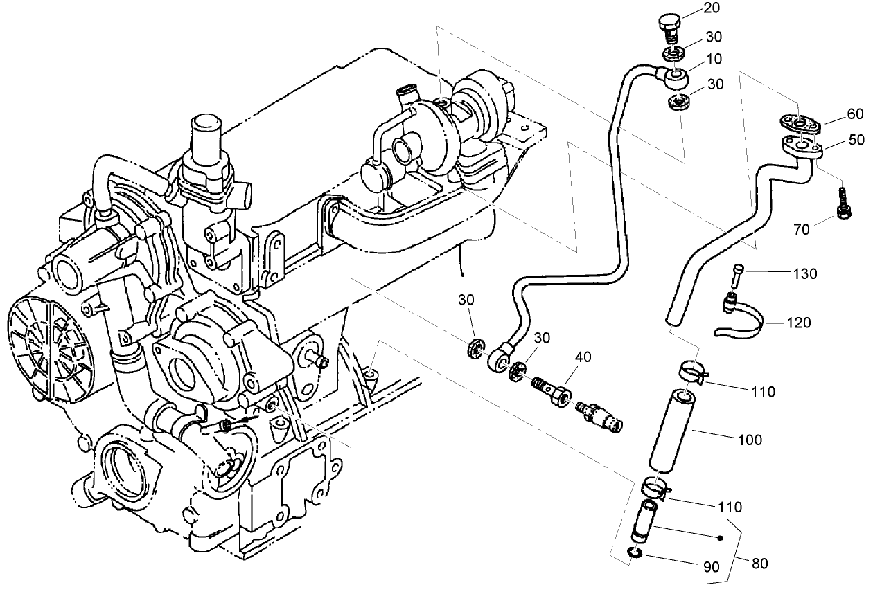 Turbo Charger Oil Pipe Assembly
