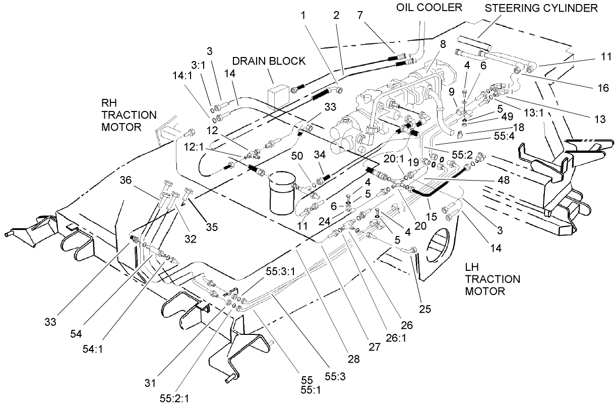 Hydraulic Circuit - Steering and Traction Assembly