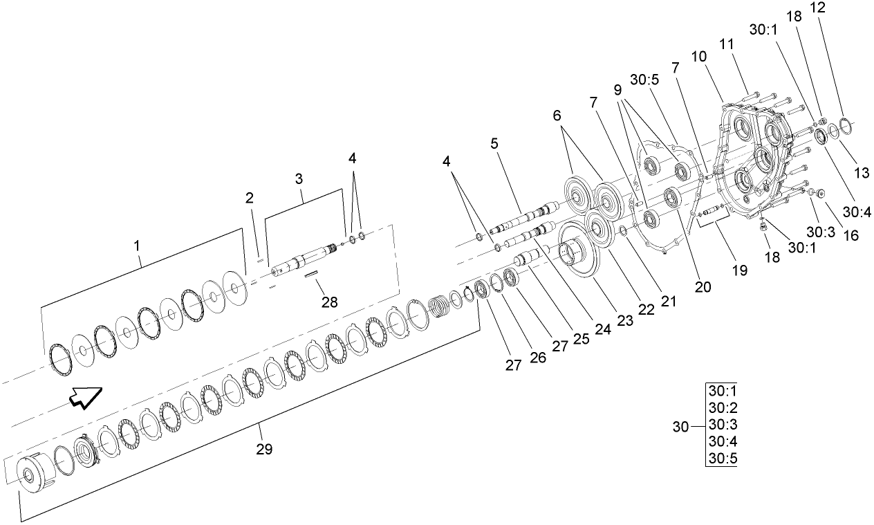 Gear Case and Clutch Assembly  Transmission Assembly No. 107-0801
