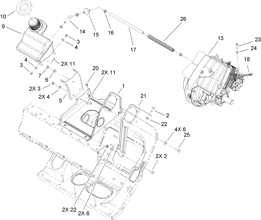 Engine and Frame Assembly