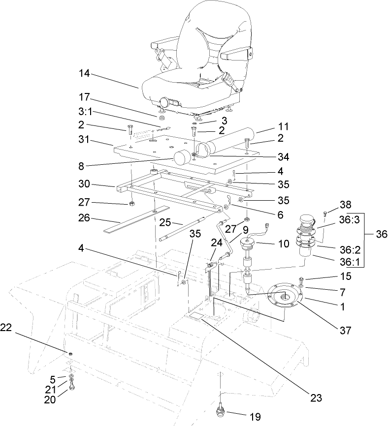 Seat Platform and Filler Cap Assembly