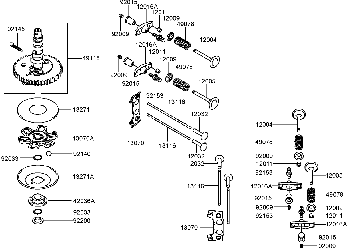 Valve and Camshaft Assembly  Kawasaki FH541V-BS50-R