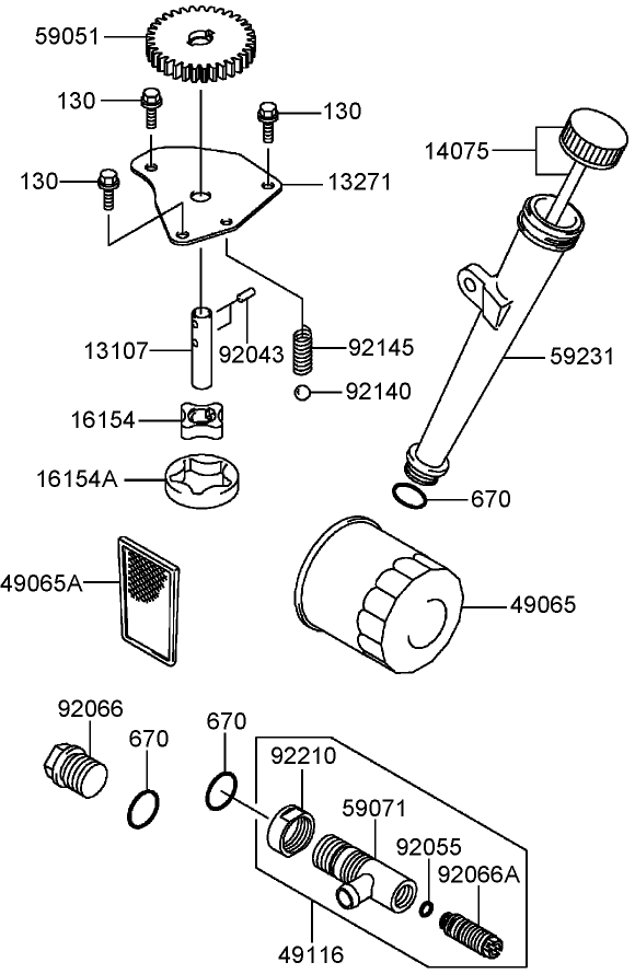 Lubrication Equipment Assembly  Kawasaki FH541V-BS50-R