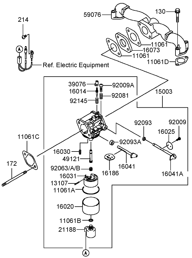Carburetor Assembly  Kawasaki FH541V-BS50-R