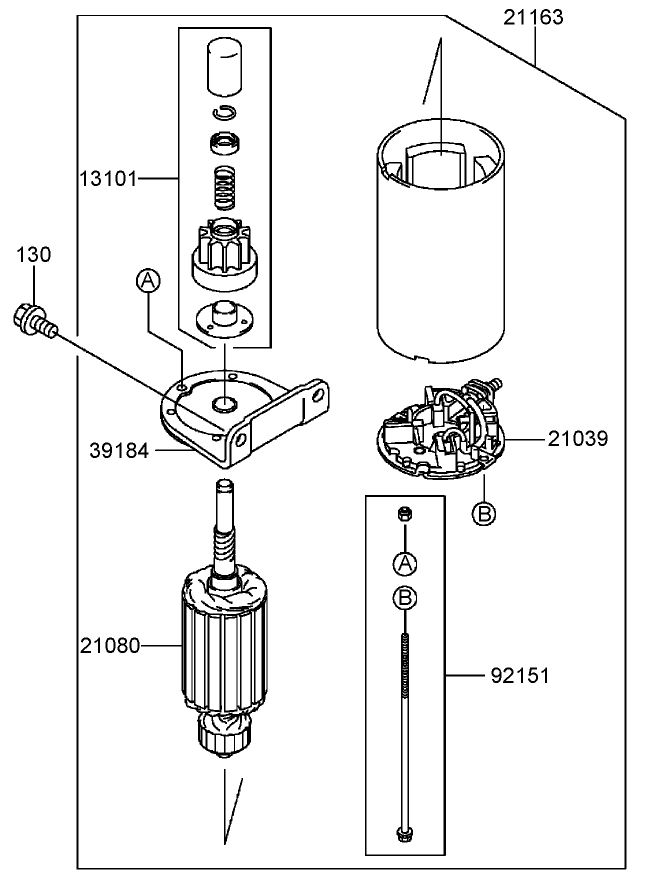 Starter Assembly  Kawasaki FH541V-BS50-R