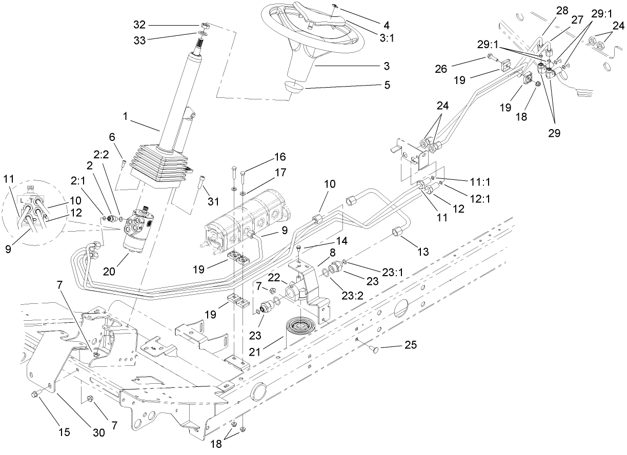 Steering Valve Hydraulic Plumbing Assembly