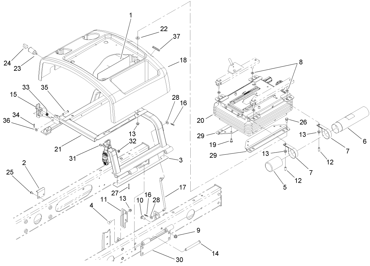 Seat Base and Suspension Assembly