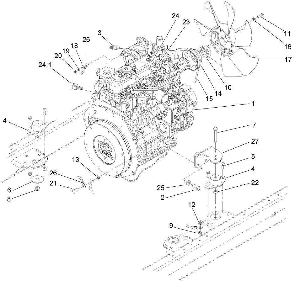 Engine Mounting and Electrical Assembly