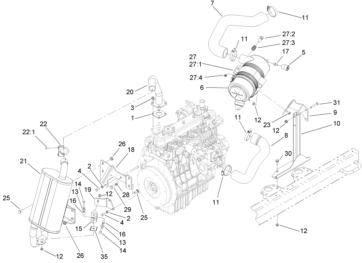 Engine Intake and Exhaust Assembly
