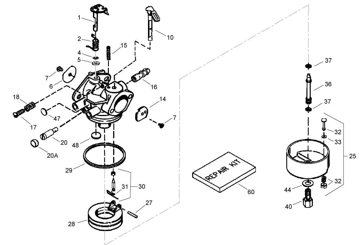 Carburetor Assembly No. 640058A Tecumseh OH195SA-72566G