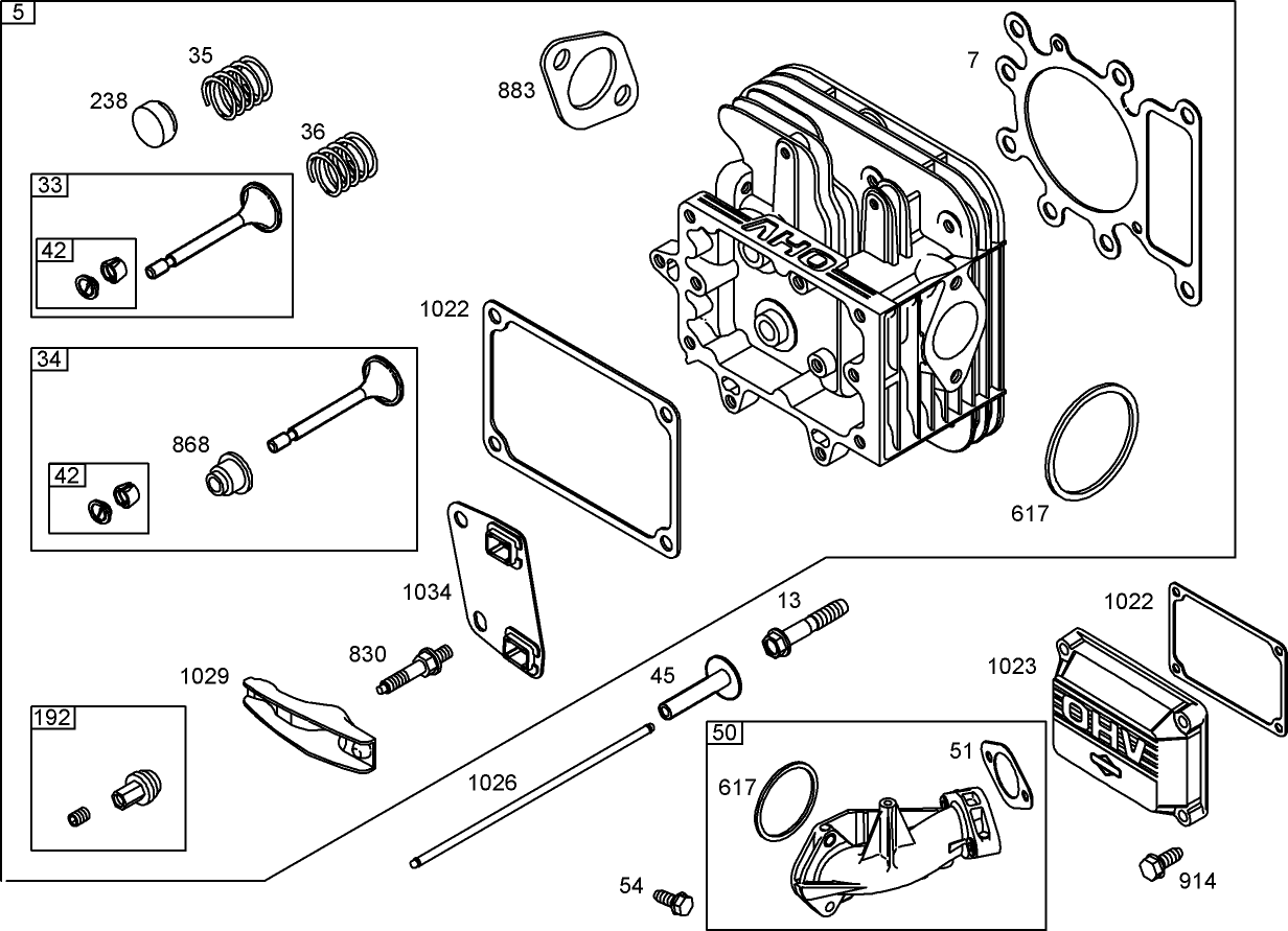 Cylinder Head Assembly  Briggs and Stratton 31A707-0116-E1
