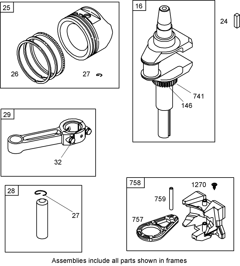 Crankshaft Assembly  Briggs and Stratton 31A707-0116-E1