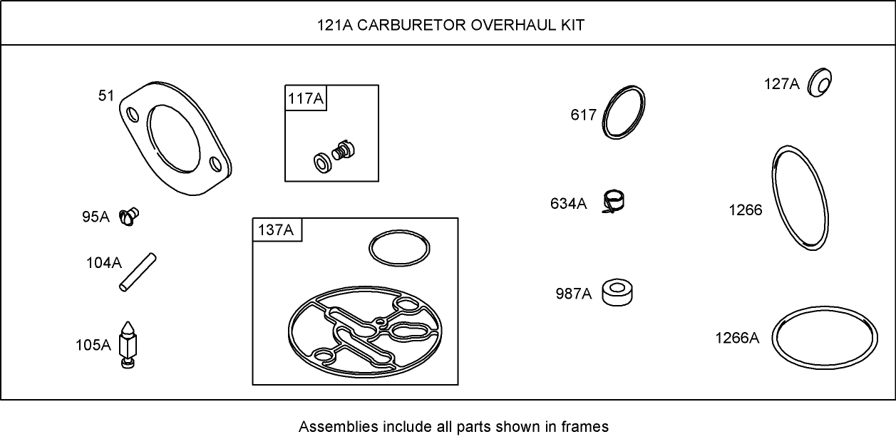 Carburetor Overhaul Kit (Nikki)  Briggs and Stratton 31A707-0116-E1
