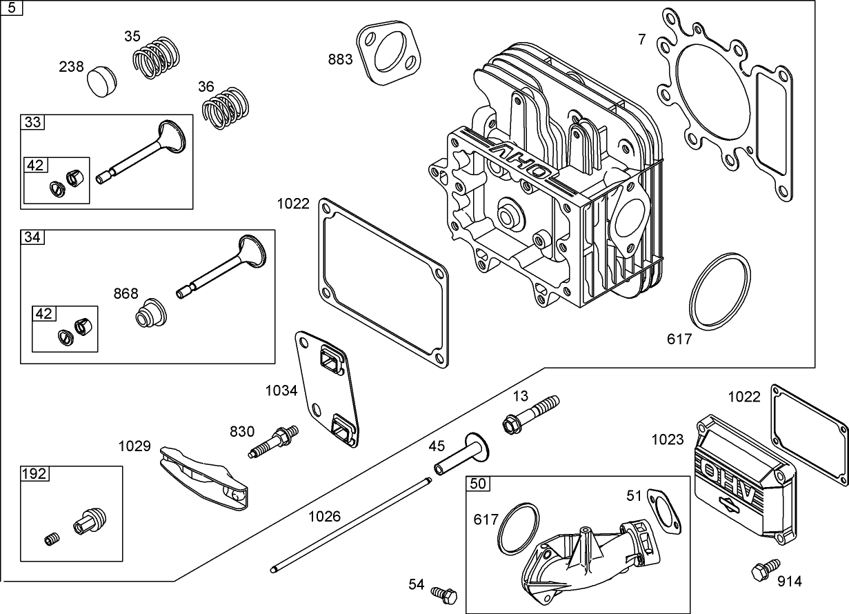 Cylinder Head Assembly  Briggs and Stratton 31P777-0125-E1