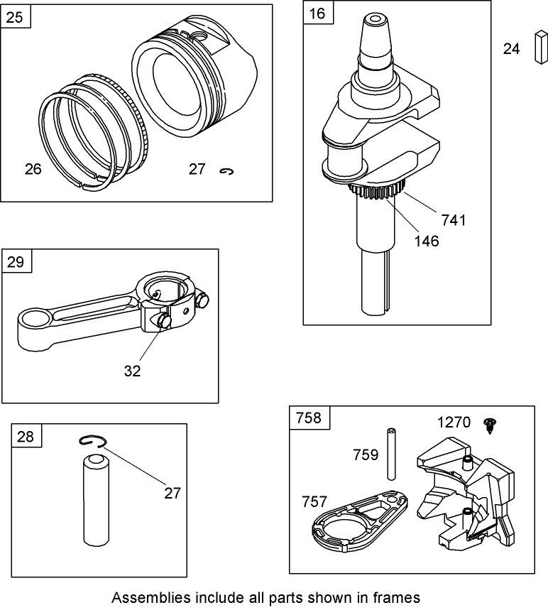 Crankshaft Assembly  Briggs and Stratton 31P777-0125-E1