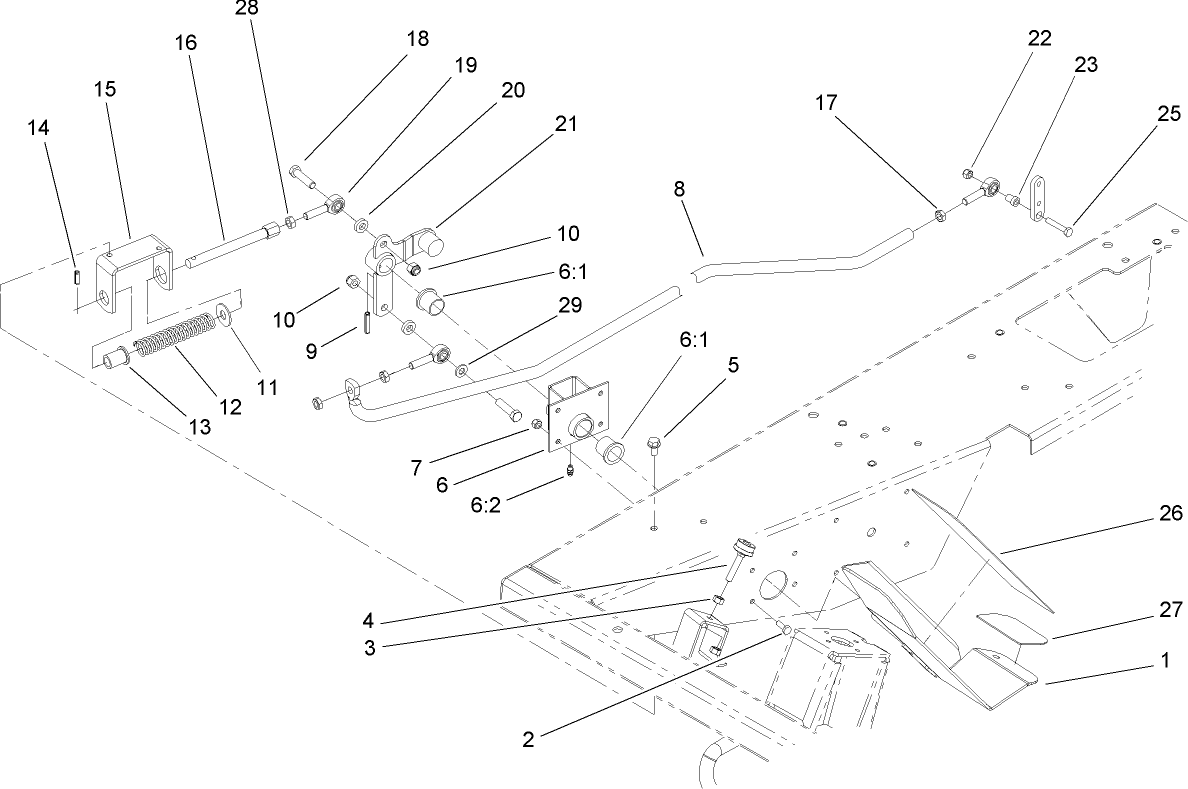 Traction Pedal and Linkage Assembly