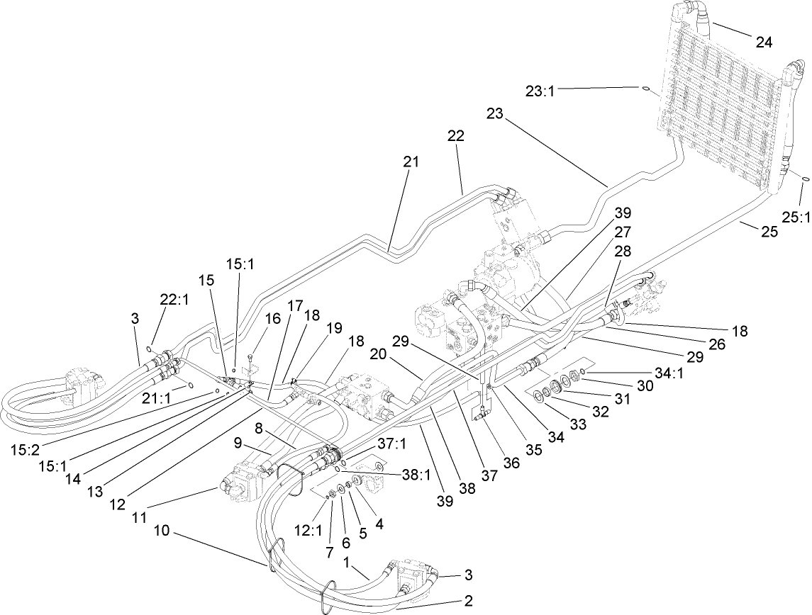 Power-Take-Off  Hydraulic Plumbing Assembly