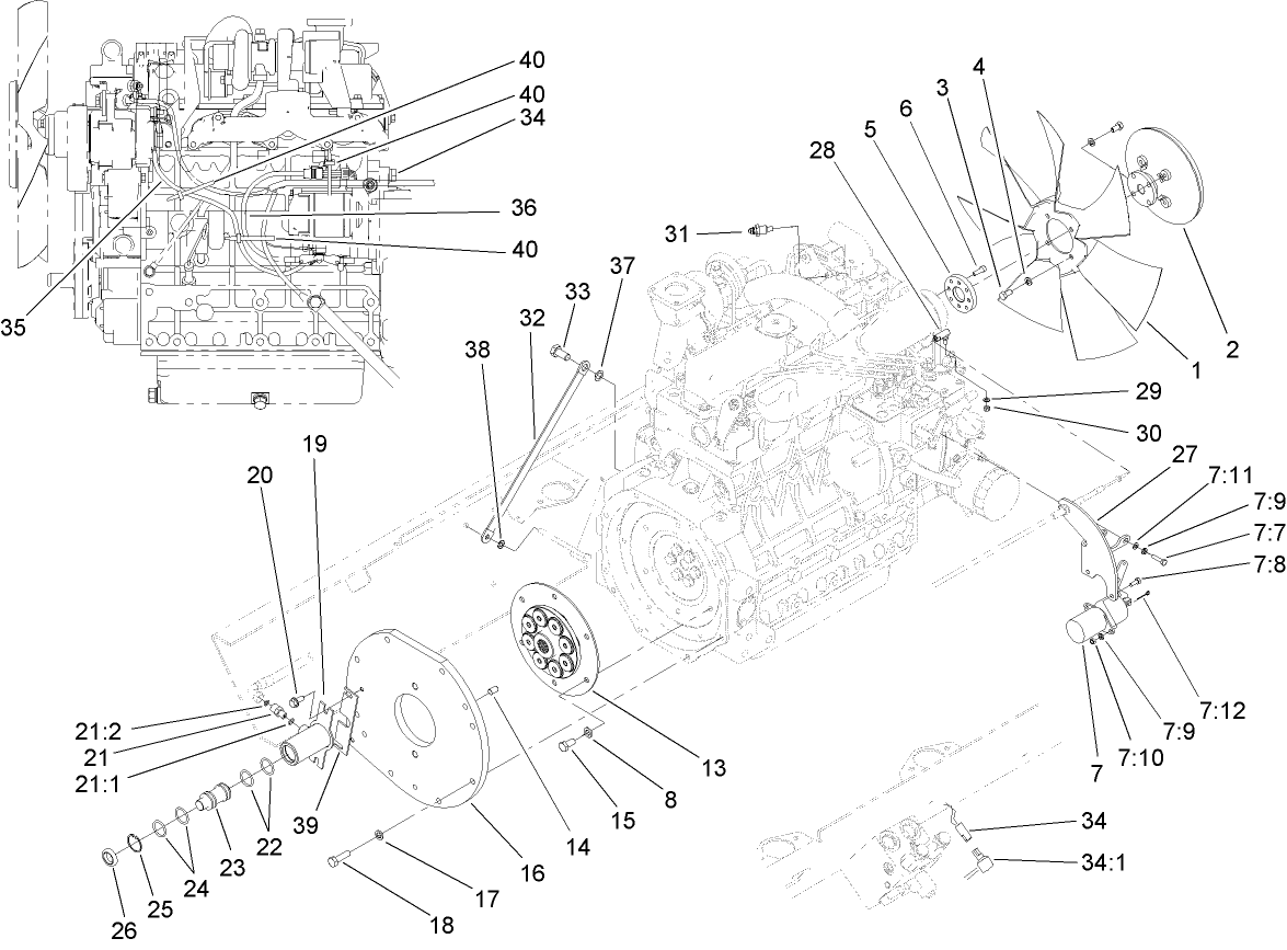 Fan Drive and Flywheel Assembly
