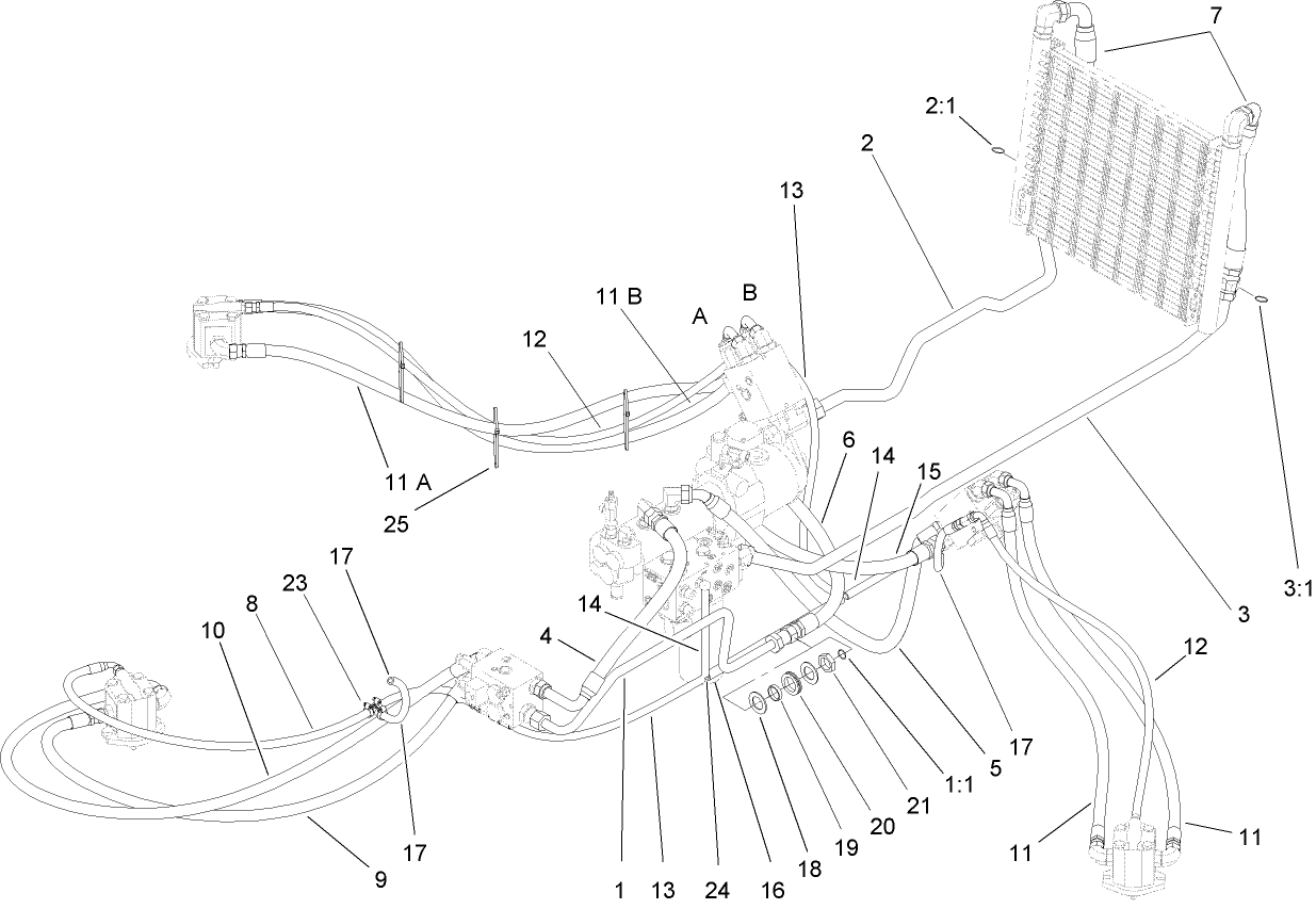 Power-Take-Off Hydraulic Plumbing Assembly