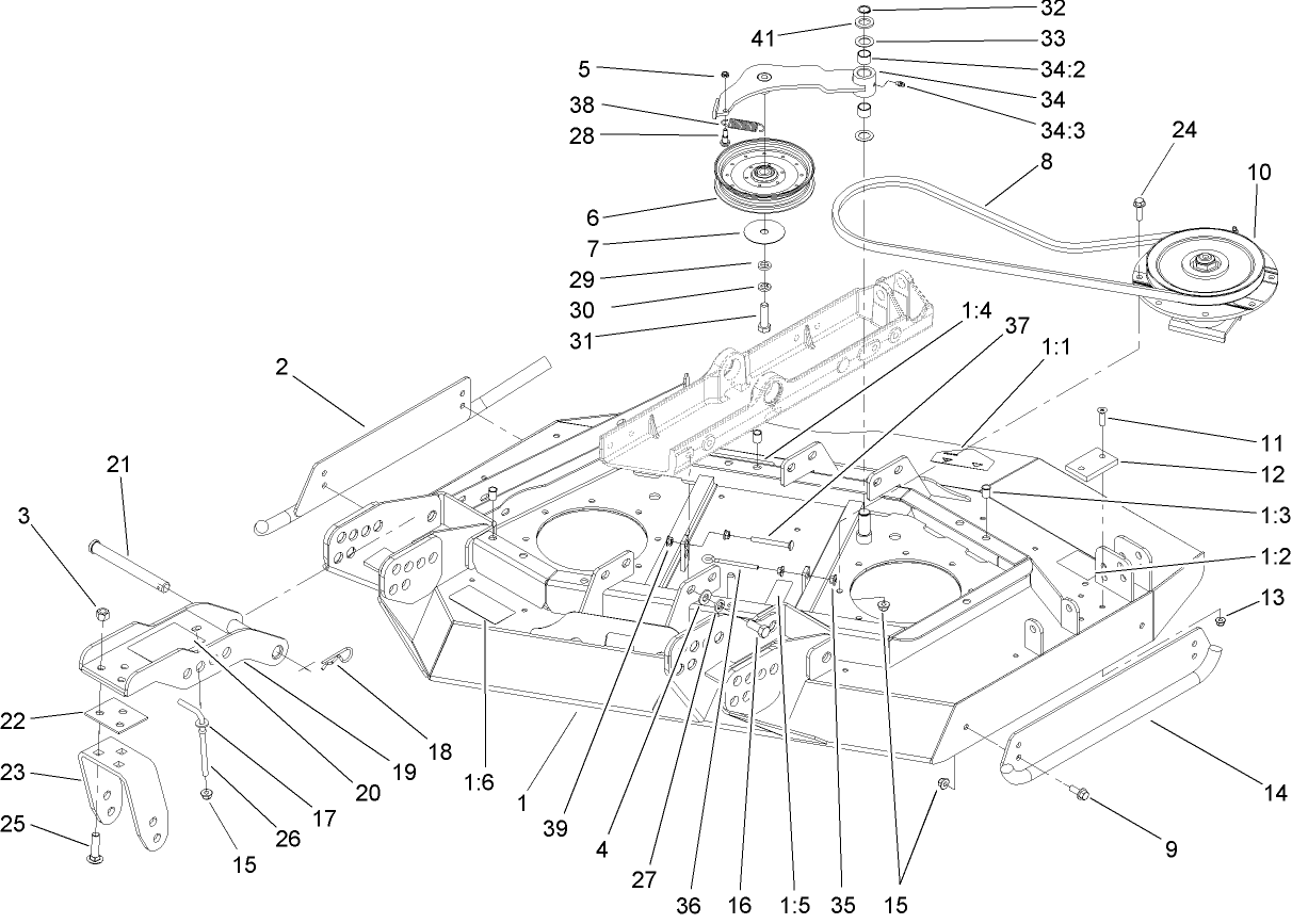 Right Hand Deck, Idler and Skid Assembly