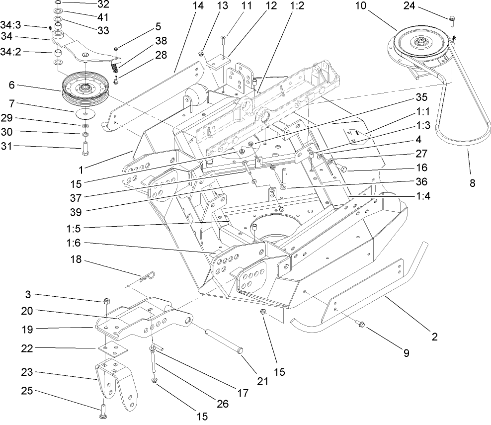 Left Hand Deck, Idler and Skid Assembly