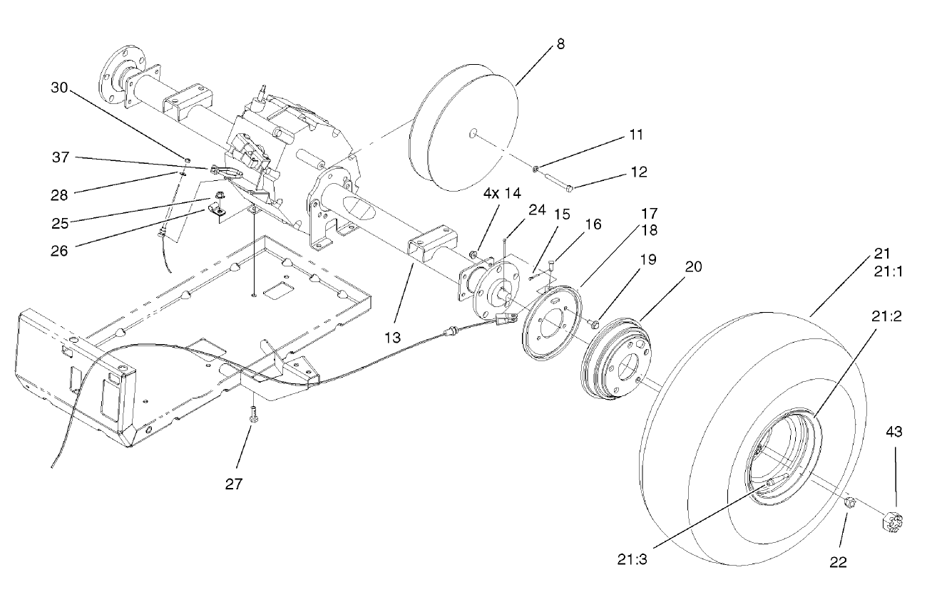 Rear Tire and Transaxle Assembly