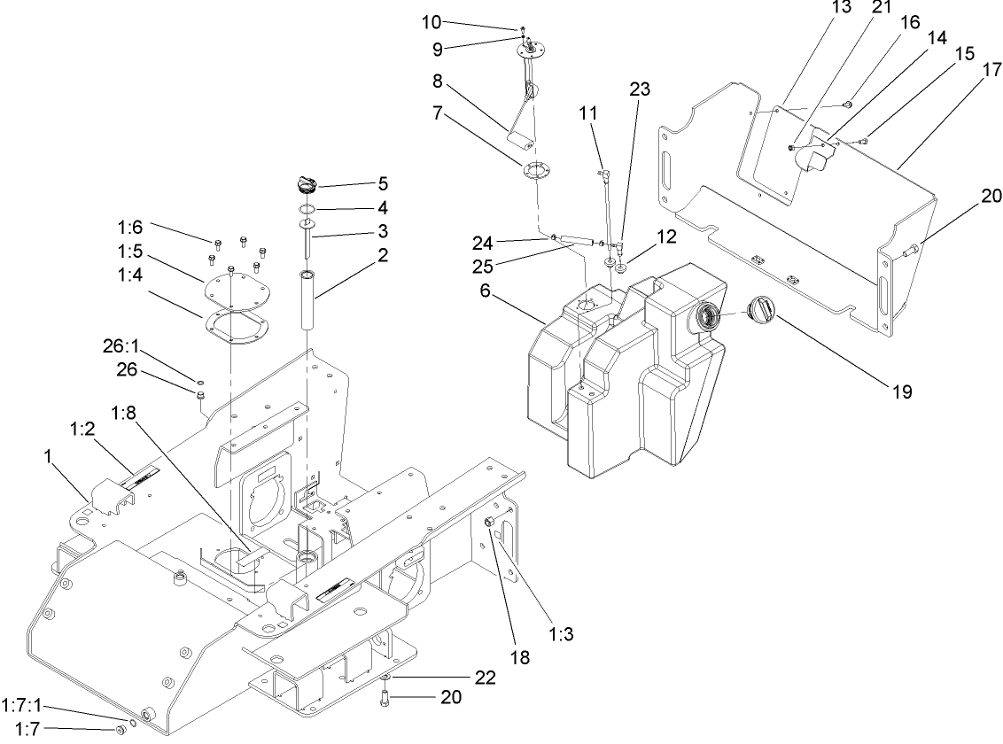 Main Frame and Fuel Tank Assembly