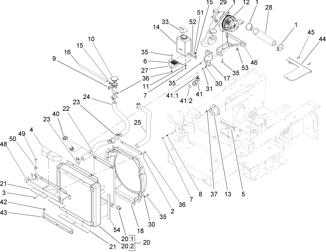 Radiator and Air Cleaner Assembly
