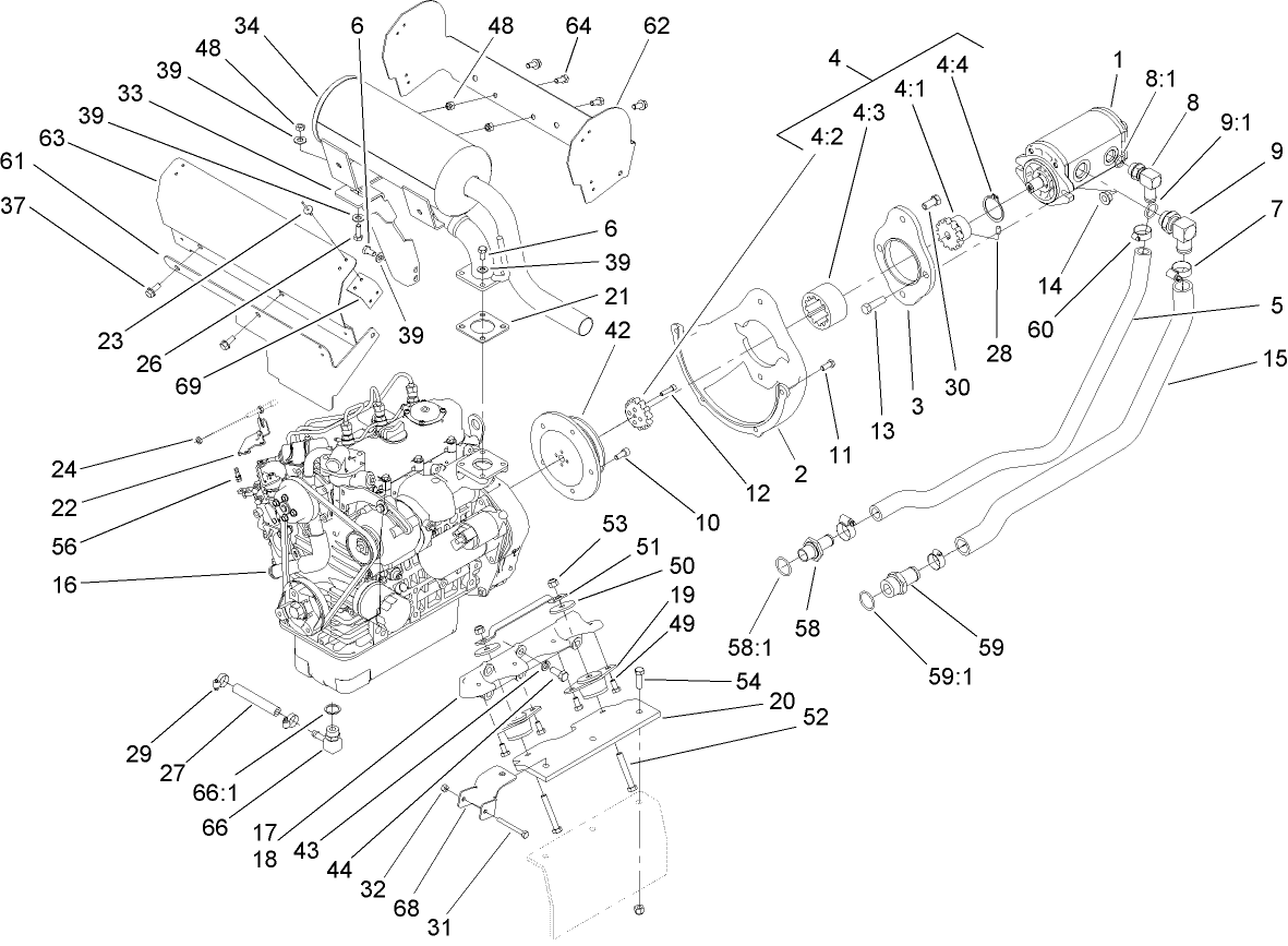 Engine and Pump Assembly