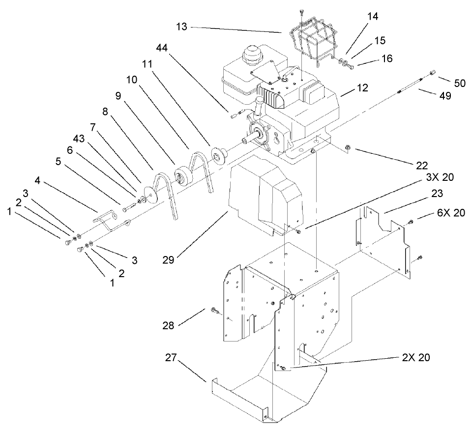 Engine and Frame Assembly