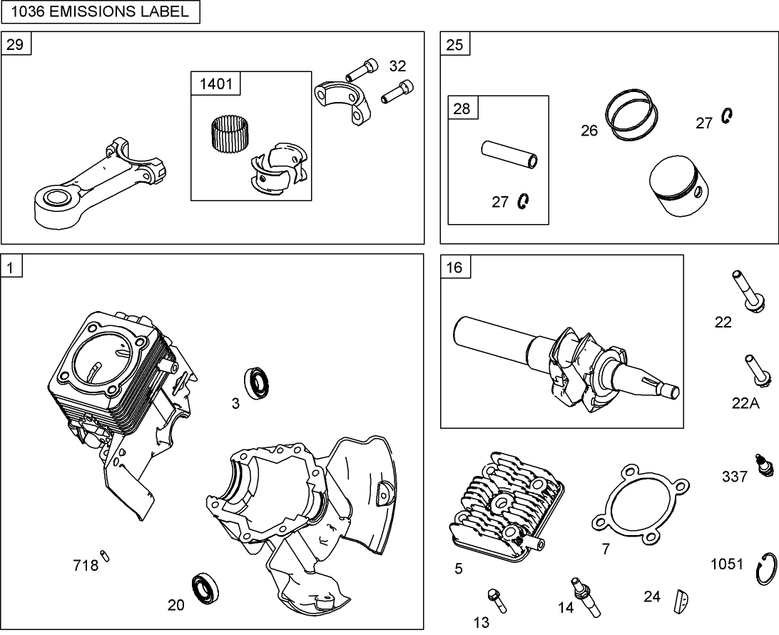 Cylinder, Piston and Connecting Rod Assembly  Briggs and Stratton 084133-0196-E8