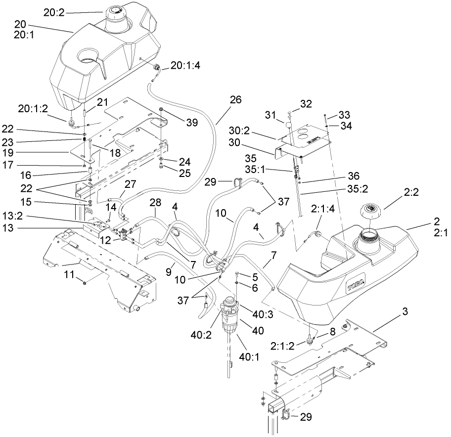 Tank and Fuel Line Assembly